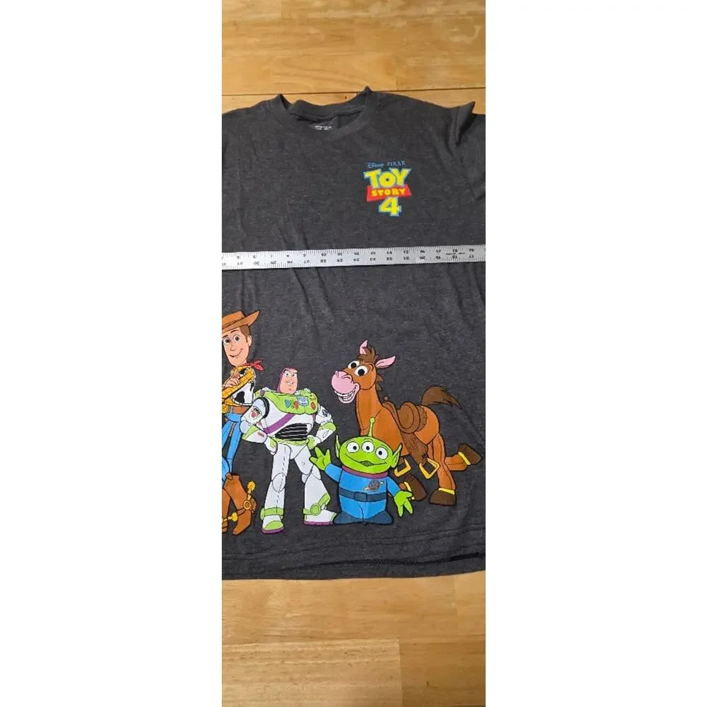 Disney Toy Story 4 Shirt Large L Gray Buzz Woody Bo Peep Slinky Dog Alien NWOT